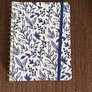Blue Leaf Pattern Spiral Notebook